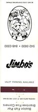 Boston Massachusetts Jimbo's Restaurant Vintage Matchbook Cover picture