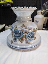 Vintage Large Blue Rose Hurricane Lamp Shade Replacement picture
