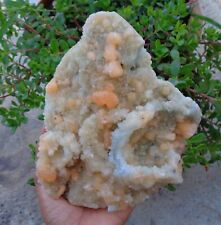 Light Orange Stilbite On Chalcedony Matrix Minerals Specimen #E62 picture