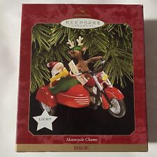 1997 “Motorcycle Chums” Hallmark Keepsake Christmas Ornament Magic Light picture