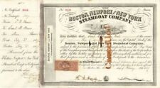 Oliver Ames - Boston, Newport and New York Steamboat Co. - 1860's Stock Certific picture