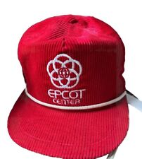 Vintage 80s Disney Epcot White Corduroy Adjustable Hat  USA Made******* picture