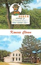 EMMETT KELLY Sedan, Kansas Clown Birthplace Museum c1950s Vintage Postcard picture