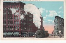 Train Passing Through The Heart Of City Syracuse New York NY c1910's  picture