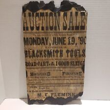 1890s Newspaper Ad Auction - Slate Shingle Wall Hanger - Vintage Decor picture
