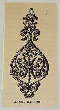 small 1881 magazine engraving ~ ARABIC EARRING picture