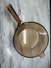 Vintage Corning Ware Pyrex Vision Amber All Glass 2.5 Liter 8” Saucepan, Used picture