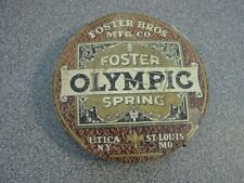 Antique Foster Olympic Tin Tag Mattress Bed Spring Utica NY St Louis MO New York picture
