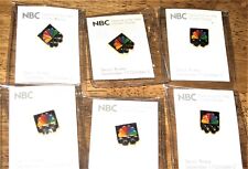 6 NBC SPORTS PINS FROM 1988 OLYMPICS PEACOCK OLYMPIC RINGS ORIG MINT PRESS PINS picture