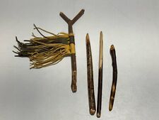 Vintage Native American Medicine Man Stick Bead Frindge Wood picture