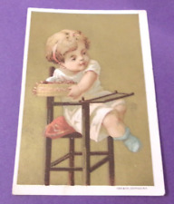 ANTIQUE VICTORIAN TRADE CARD COLORFUL SCRAPBOOK CRAFTS GROCERIES CHEAPER  picture
