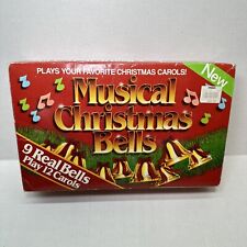 Vintage 1990 Musical Christmas Bells String Set of 9 Bells Plays 12 Carols picture