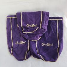 Original Crown Royal Purple Felt Draw String Bags Craft Party Favor Lot of 3 picture