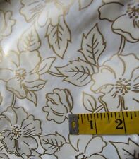 6 yds 40s TRUE VINTAGE Gold Cream Floral Rayon Taffeta Dress Fabric 40