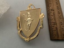 Massachusetts Indian State Shield collectable Gold  badge pin and screw on post picture