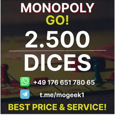 Monopoly Go Dice Boost - 2,500 (2.5K) Dices Rolls Cube Sticker - BEST SERVICE picture