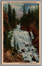Postcard WY Kepler Cascade, Yellowstone National Park A6 picture