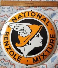 Mint Porcelain National Benzole Sign Vintage Gas Oil Rare picture