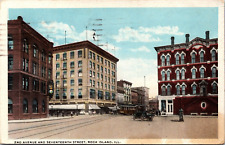 Vintage Postcards Illinois.  2nd. Avenue and Seventeenth St. Rock Island, 1921 picture