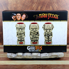 Geeki Tikis The Three Stooges Moe Curly Larry 3-Pack Tiki Mug Set Stoneware picture
