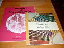 Vintage School Books Lot (2) Writing Skills (1962) Vocabulary (1986) picture