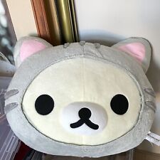 Rilakkuma Korilakkuma Plush Jumbo Large Grey Layer Cat Cushion 17” picture