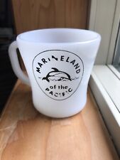 Marineland of the Pacific Vintage 1950s Dolphin Logo Mug Milk Glass RARE picture