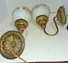 Ace Lighting MCM Wall Sconce & Hanging Ceiling Lamp White Milk Glass Shades picture