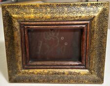 Ornate Embossed Wood Beveled Picture Photo Frame 4 X 6 Antique Metal Look Nice picture