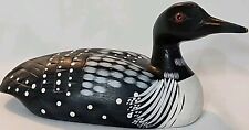 Vintage Hand Painted Common Loon Duck Decoy Glass Eyes  6.5