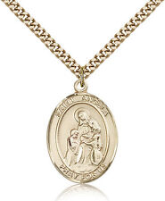 Saint Angela Merici Medal For Men - Gold Filled Necklace On 24 Chain - 30 Da... picture