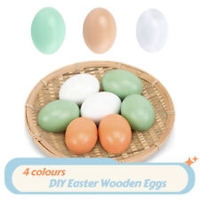 Solid Wooden Fake Eggs 4 Colors Wooden Easter Egg Wood Eggs for DIY picture