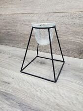 Clear Crackle Glass Candle Holder & Stand picture