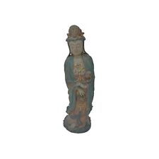 Vintage Rustic Wood Standing Bodhisattva Guan Yin Buddha Statue ws3590 picture
