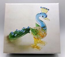 COLORFUL FORMED GLASS PEACOCK BY PIER 1 IMPORTS NEW picture