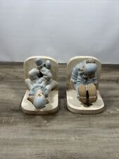 Vintage Circus Time Porcelain Clown Bookends marked MA88 picture