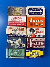 Lot of 10 Assorted Vintage Razor Blades In Packaging - New & Open Box picture
