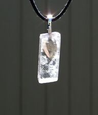 Pink Optical Calcite aka Iceland Spar Free Form Crystal Stone Pendant Necklace picture