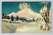 Mount Hood OR-Oregon, Winter at Mount Hood, Antique Vintage Souvenir Postcard picture