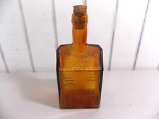Vintage E.C. Booz's Old Cabin Amber Glass Whiskey Decanter Bottle Philadelphia picture