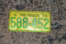 1973 Missouri Truck License Plate, 588-452 picture
