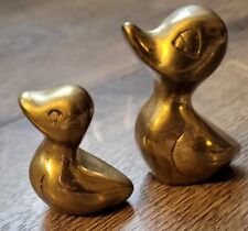 2 Pc. | Solid Brass | Duck & Duckling Pair | 2” & 1.5” Figurines | Vintage picture