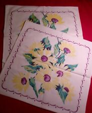 2 Vintage Matching Printed Dish Towels Unbranded Good Condition picture
