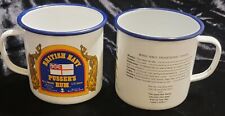 2 British Navy Pusser's Rum Terminology Enameled Tin Mugs Cups Annapolis MD picture