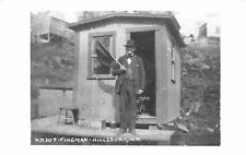 F77/ Hillsboro Flagman New Hampshire RPPC Postcard c1950s Railroad Depot 17 picture
