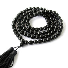 8mm 108 obsidian Necklace Beads Buddhist Prayer tassels Mala picture