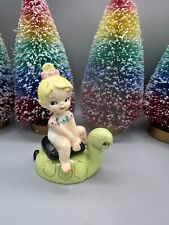 Vintage Salt Shakers Girl Riding Turtle PY RARE HARD TO FIND Anthropomorphic MCM picture