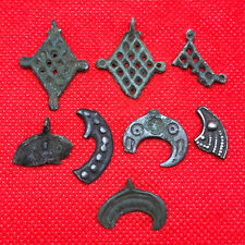 Rare Antique Bronze Amulets Moon Pendants with Viking cross 8-10 century Ancient picture