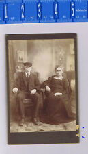 Husband & Wife in Home, Couple, Cabinet Card, by Heath, Bradford, Ohio c1880s picture