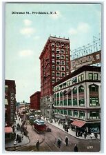 Providence Rhode Island RI Postcard Dorrance Street Business Section c1910's picture